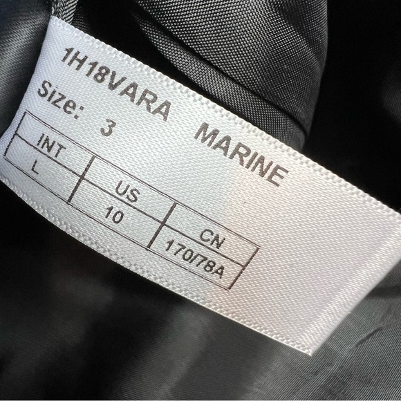 Ba&sh Crinkle Patent Faux Leather Mini Pencil Skirt Dark Navy Blue Size L - Picture 7 of 12